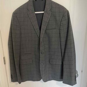 Kenneth Cole Men’s 2-Piece Gray Check Suit | Blazer & Pants | Size 40S